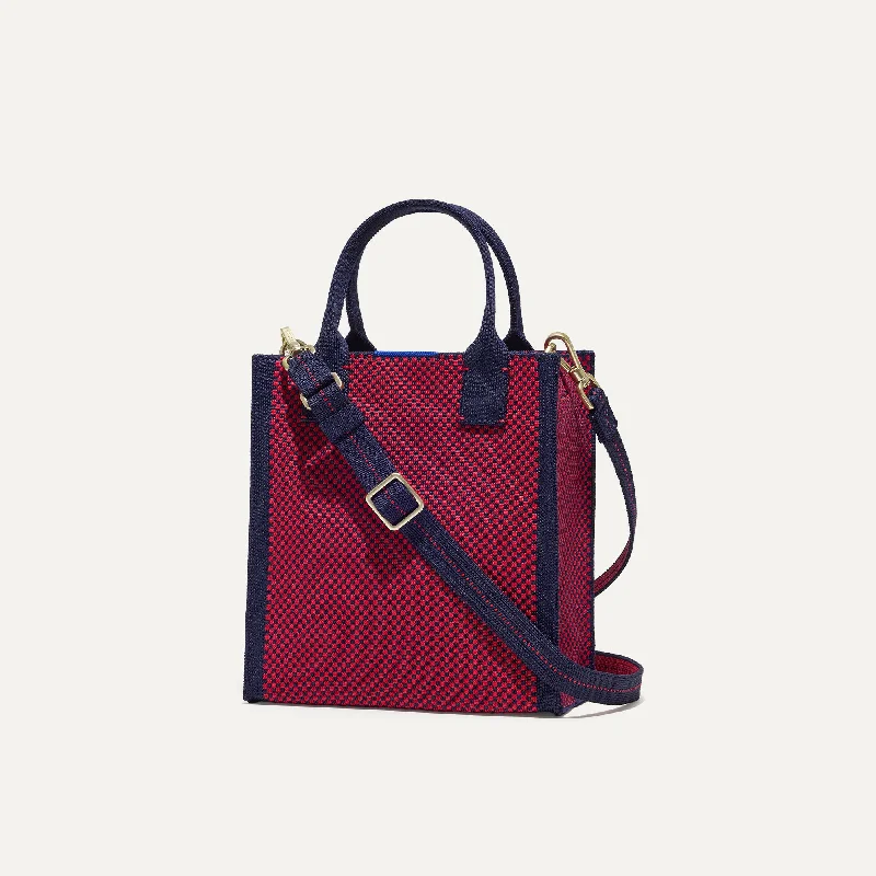 The Petite Classic Tote - Cherry Micro Check