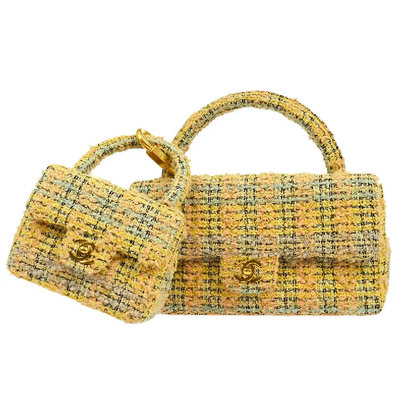 CHANEL 1994 Yellow Tweed Handbag Set