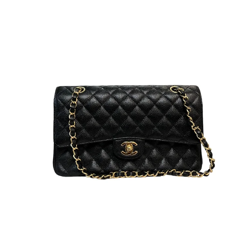 Double Flap Classic Medium Caviar Black GHW