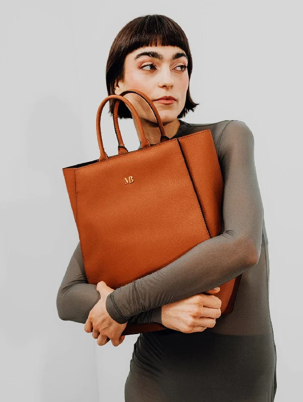 Elay MIRUM® Leather Vegan Tote Bag | Cognac