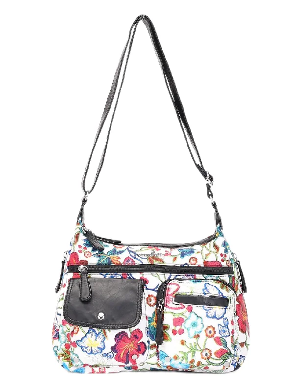 Oil painting tie-dye wash leather crossbody bag