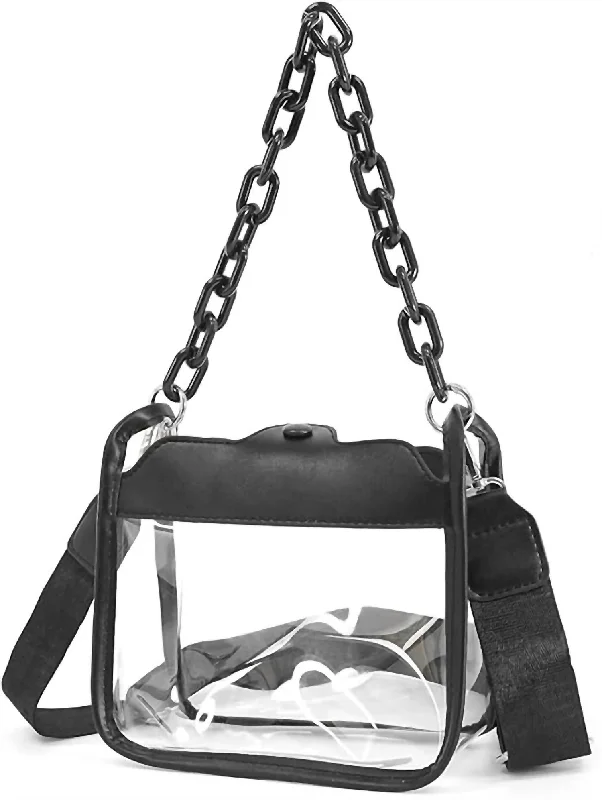 Clear Purse With Chain In Black