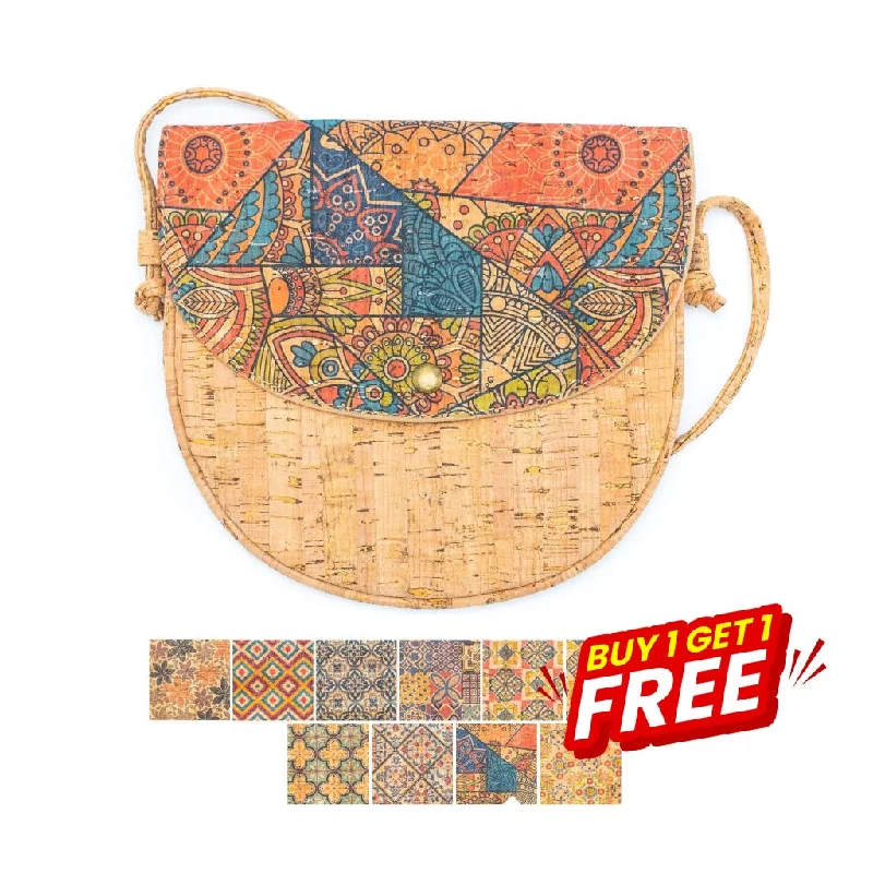 BUY 1 GET 1 FREE: Natural Cork Messenger bag Mini Sleek U-Cork Sling-BAGD-247