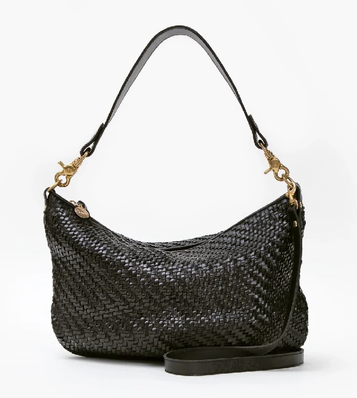 Moyen Messenger Black Woven Leather