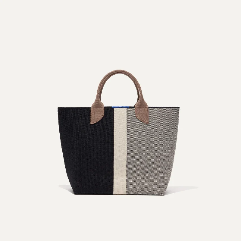 The Lightweight Petite Tote - Black Portobello Stripe