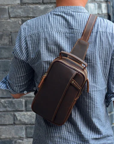 COOL LEATHER MENS SLING BAGs SLING CROSSBODY BAGs CHEST BAGs FOR MEN