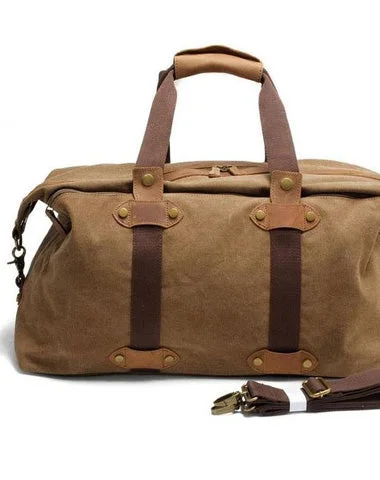 Mens Waxed Canvas Weekender Bag Canvas Travel Bag Shoulder Bag for Men