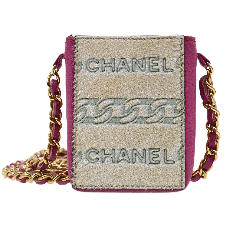 CHANEL 2001 Shoulder Bag Mini Pink Pony Fur