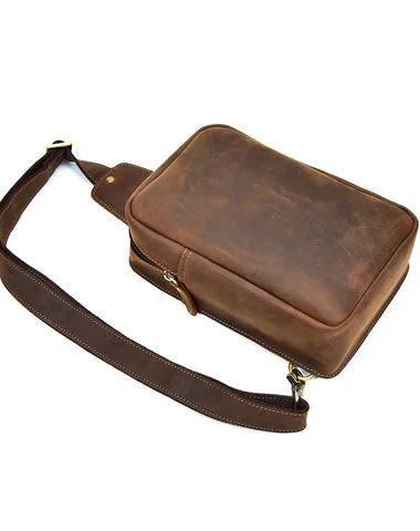 COOL LEATHER MENS SLING BAG SLING CROSSBODY BAGs CHEST BAG FOR MEN