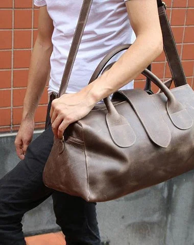 Cool Leather Mens Weekender Bag Travel Bags Shoulder Bags for men