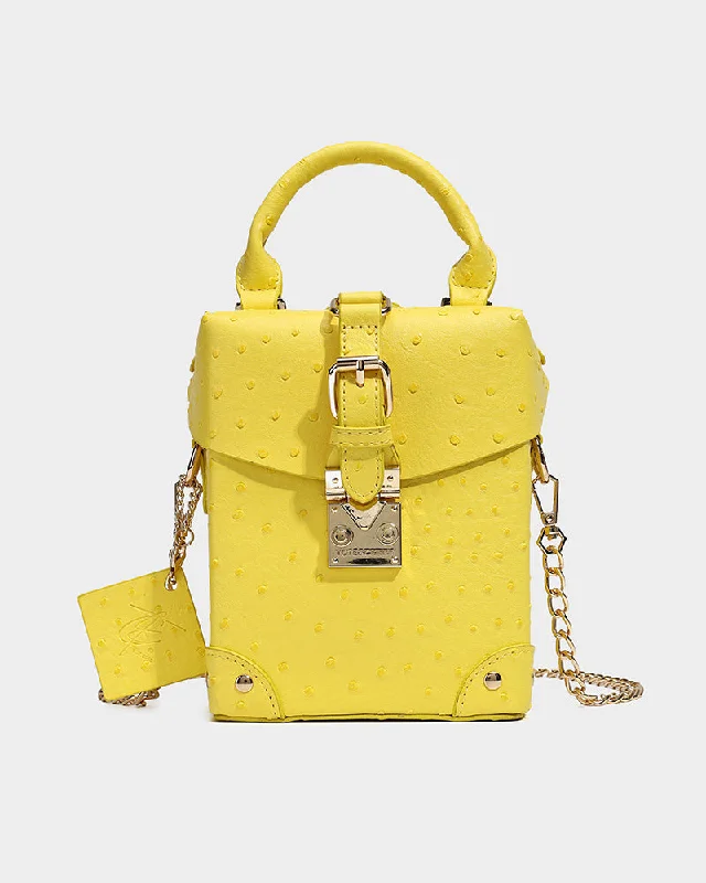 Ostrich Mini Tote Bag in Yellow