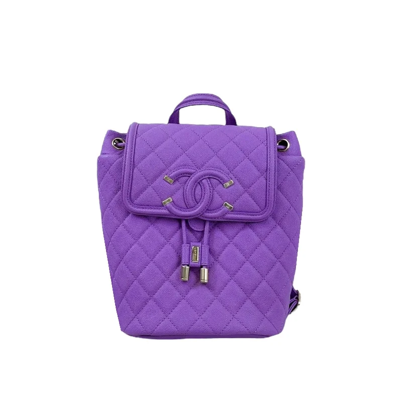 Filigree Backpack Caviar Black Purple GHW