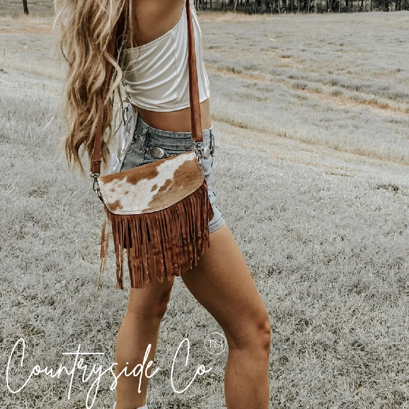 Sadie Cowhide Fringe Purse by Countryside Co.