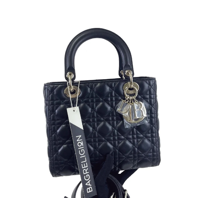 Classic Lambskin Medium Lady Dior Black SHW