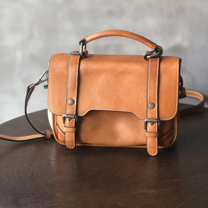 Women Brown Leather Satchels Leather Messenger Bag For Women