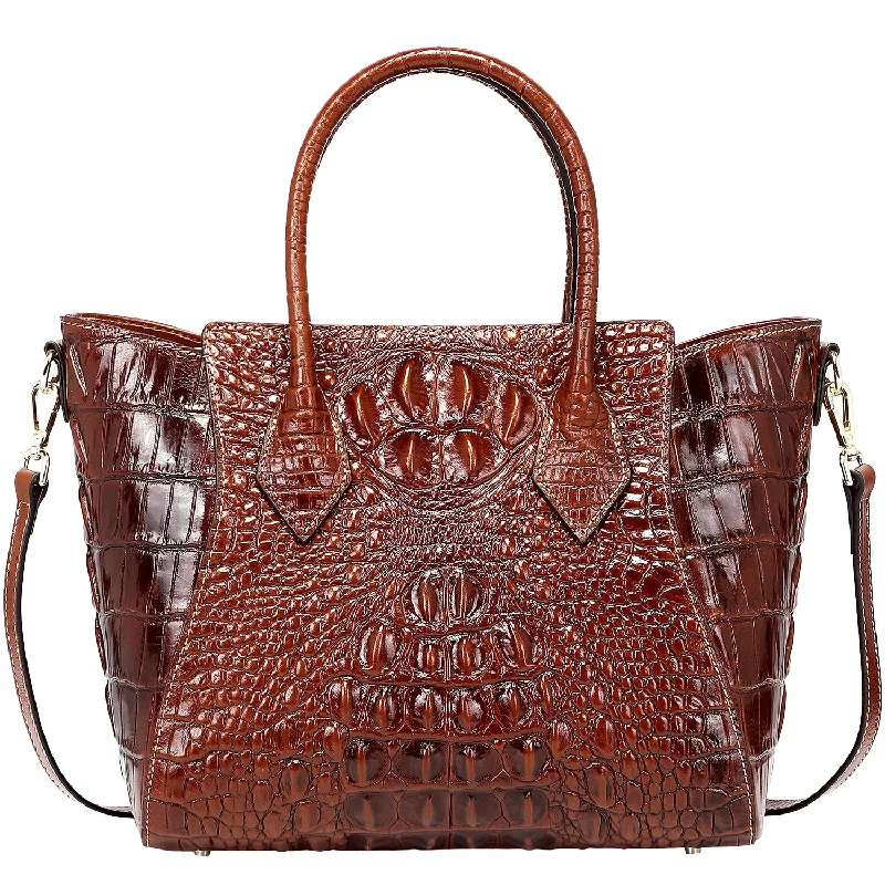 Crocodile Top Handle Handbag