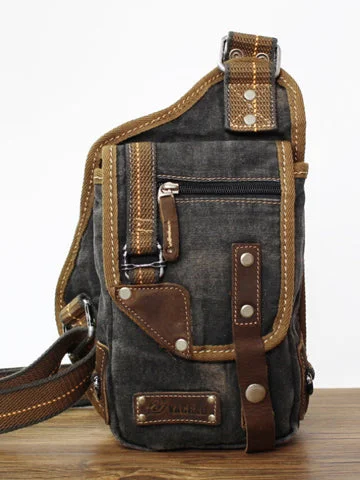 Denim Mens Small Shoulder Bag Sling bag Denim Chest Bag Sling Pack For Men