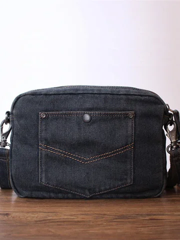 Blue Denim Mens Clutch bag Small Shoulder Bags Denim Small Messenger Bag For Men