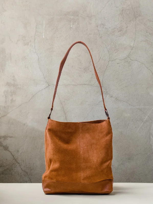 Talia Suede Tote - Auburn