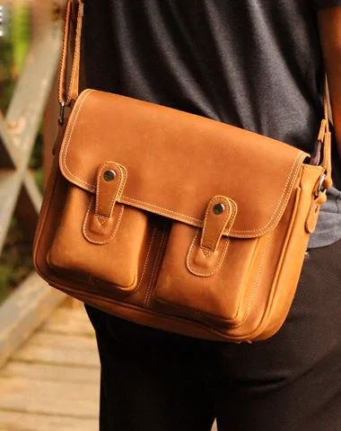 Vintage Leather Messenger Bags Cool Travel Messenger Bag Shoulder Bag for Men