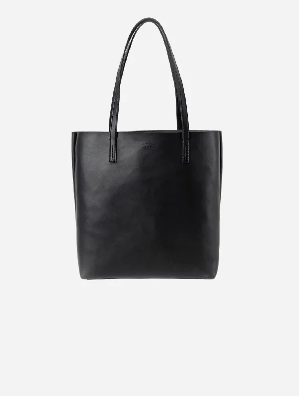 Georgia Unisex Apple Leather Tote Vegan Bag | Black