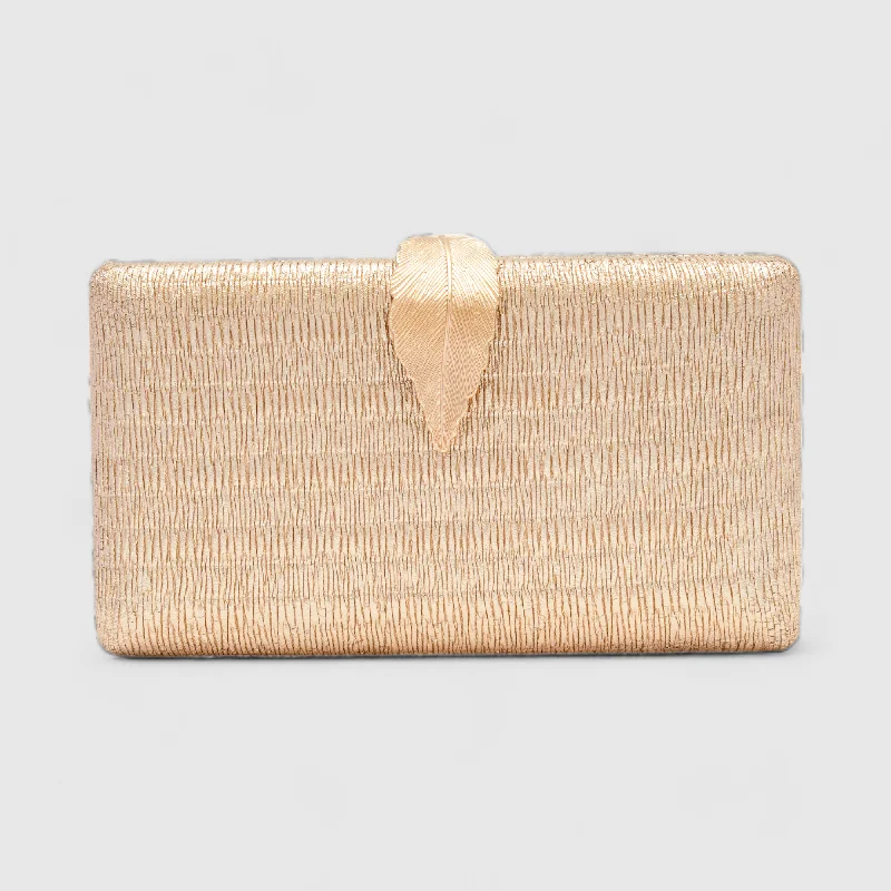 Chokore Shimmery Leaf Clutch/Handbag (Champagne)