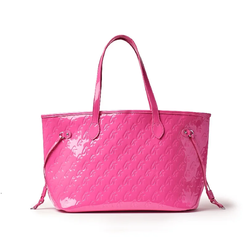 MONOGRAM GLAM TOTE - MIRROR HOT PINK