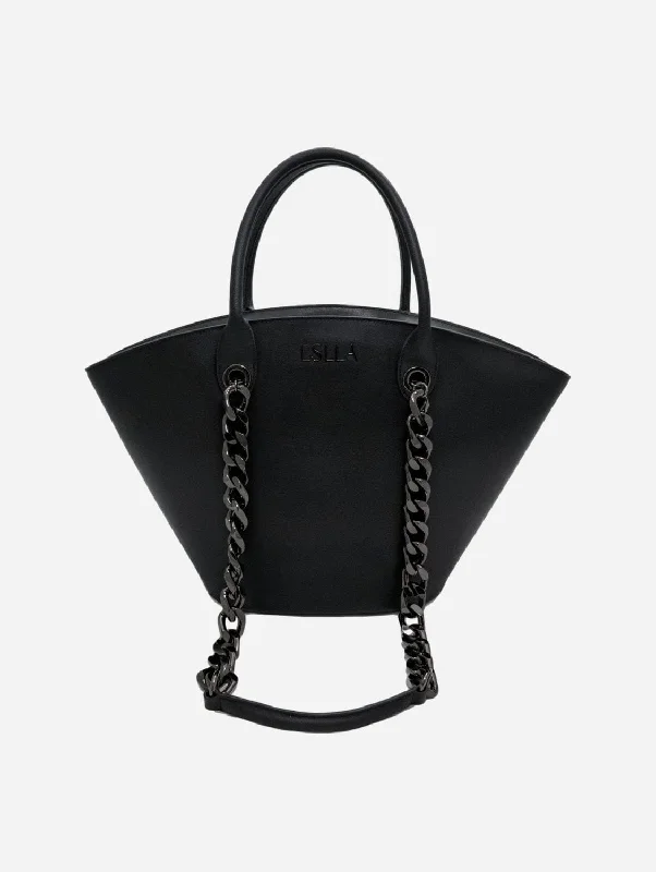 Seva Vegan Cactus Leather Tote | Matte Black